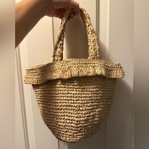 *read description* LOFT Rattan Woven Bag with Ruffle